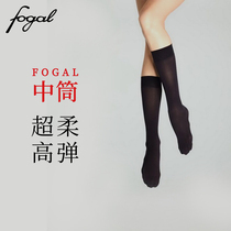 FOGAL Fuge spring and autumn classic solid color super soft high stretch comfortable and breathable womens tube socks 30138