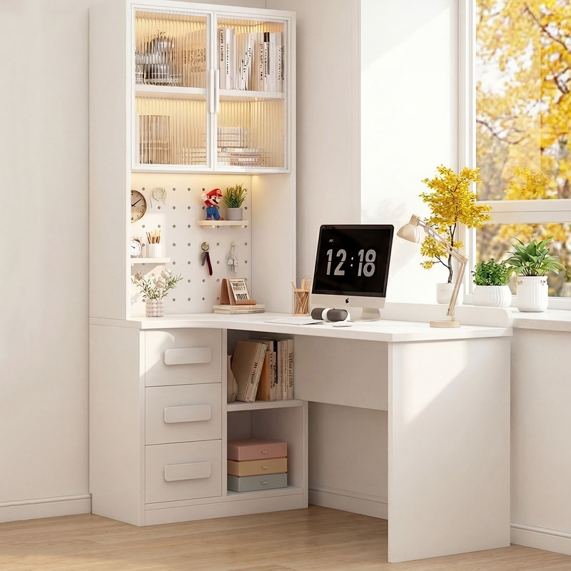 Corner Desk Bookshelf Integrated Table Home Children's Study Table with Bookcase Combination New Corner Computer Desk Corner Desk Bookshelf Integrated Table Home Children's Study Table with Bookcase Combination New Corner Computer Desk
