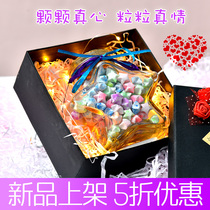 Star glass bottle with light luminous creative put transparent 520 wishing origami star drift bottle wooden stopper gift box