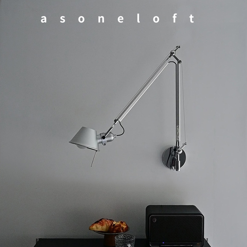 Nordic Retro Industrial Style Wall Lamp Bedroom Bedside Desk Retractable Folding Long Arm Reading Wall Lamp