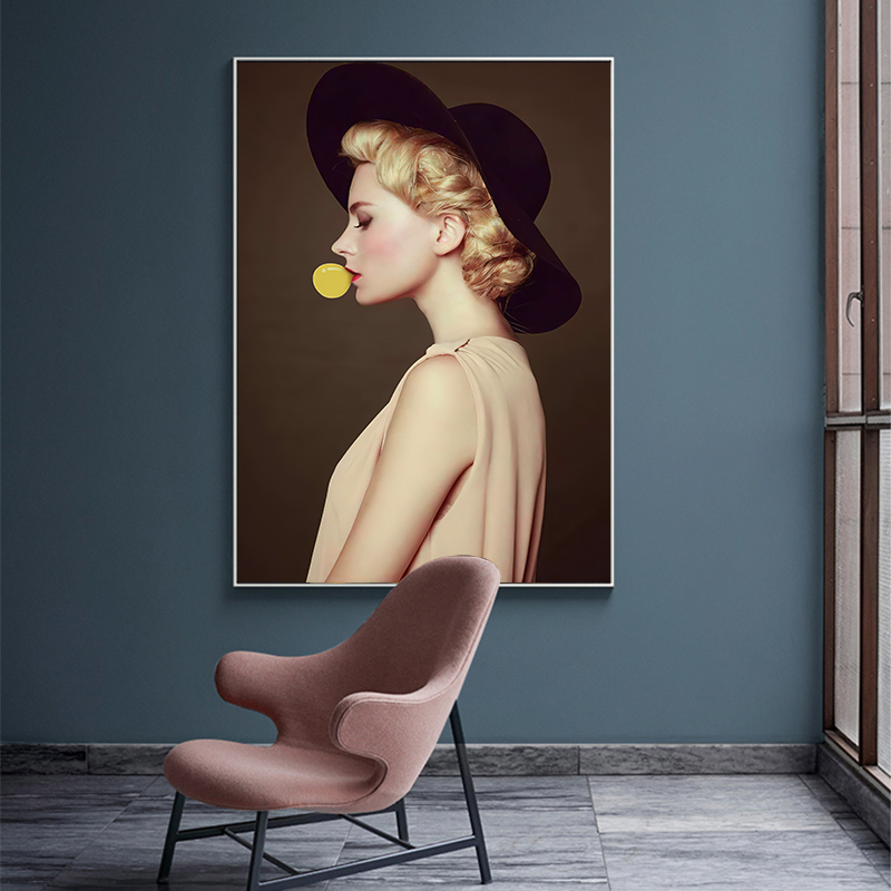 Post-modern beauty decoration painting light luxury lady painting room bedroom porch hanging dressing clothing shoppersonality crystal porcelain