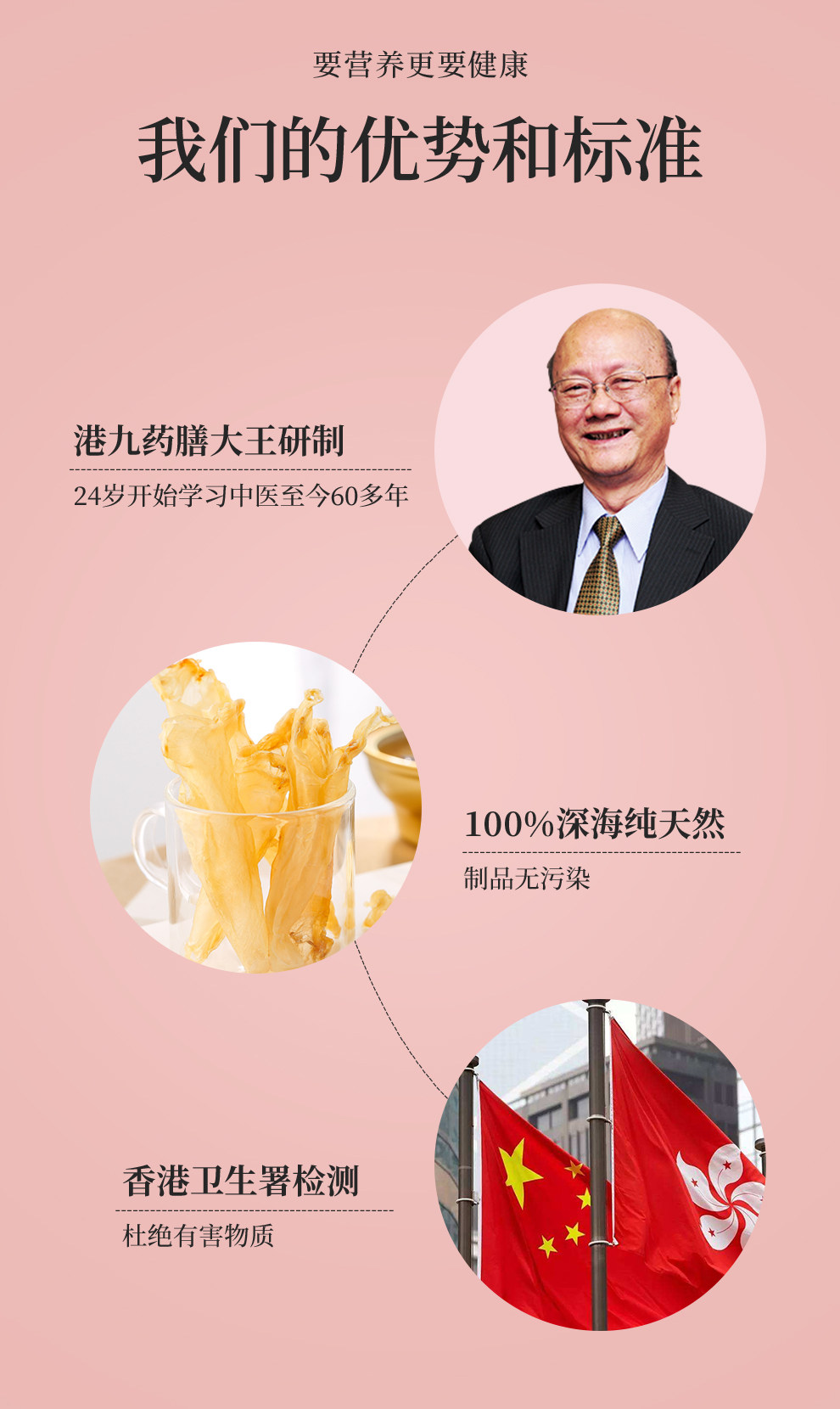 香港进口 港品一家 即食花胶 野生红枣藜麦深海鱼胶 75g*3瓶 图3