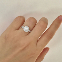 18K gold diamond ring married 30 fen 50 diamonds nv jie zhi 1 karat finds a set married platinum explicit drill qun xiang