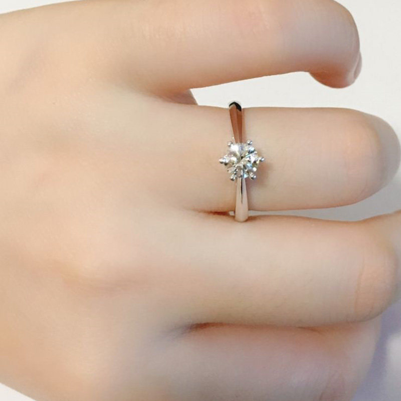 PT950 Platinum Wedding Diamond Ring 30 minutes 50 minutes Diamond Women Ring 1 Carat Engagement Classic Six-Prong