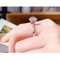 White 18K gold 1 carat effect drill ring 30 points 50 courting to set wedding diamond ring female group inlaid and drilled