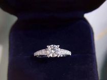 18K gold wedding diamond ring 60 for female ring begging for engagement classic Four paws