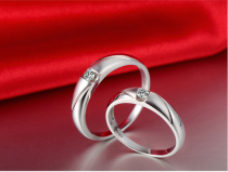 White 18K gold 20 points diamond on the ring couple to the ring couple to the ring of men and women Diamond ring Platinum