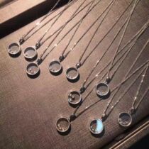 18K gold smart diamond necklace female choker pendant Valentines Day gift