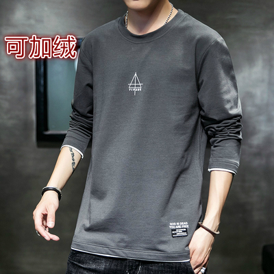 纯棉卫衣男宽松潮流韩版日系潮牌长袖T恤男