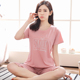 Summer pajama womens bộ bông tay áo ngắn 7 phút có thể tươi dễ thương mặc womens mùa hè ngắn quần áo về nhà.