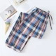 Quần cotton dệt trong nhà dành cho nữ mùa xuân, quần pyjama thô cũ, quần cotton đầu mùa thu rộng rãi, mặc ngoài thông thường - Quần tây