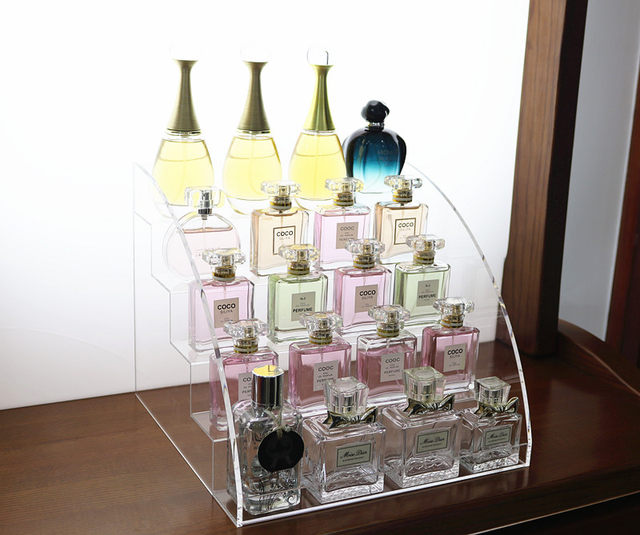 Acrylic perfume storage box Makeup and skin care products Multi-layer storage dressing table step-type finishing display stand large size