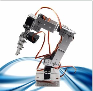 Factory direct 6 degrees of freedom three-dimensional rotating robotic arm Robot intelligent car accessories silver white belt servo