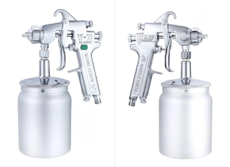 Nhật Bản Iwata W-71C xịt 77C nội thất ô tô tấm kim loại gỗ trên và dưới nồi sơn phủ ngoài sơn lót súng phun sơn súng phun sơn khí nén giá rẻ súng phun gai sơn nước