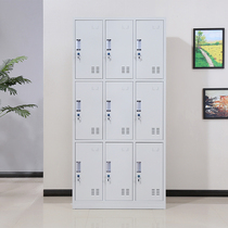 Three flower cards 9-nine doors more wardrobe staff Dormitory Storage Wardrobe Depository cabinet with lock gym Thickness Iron cabinet