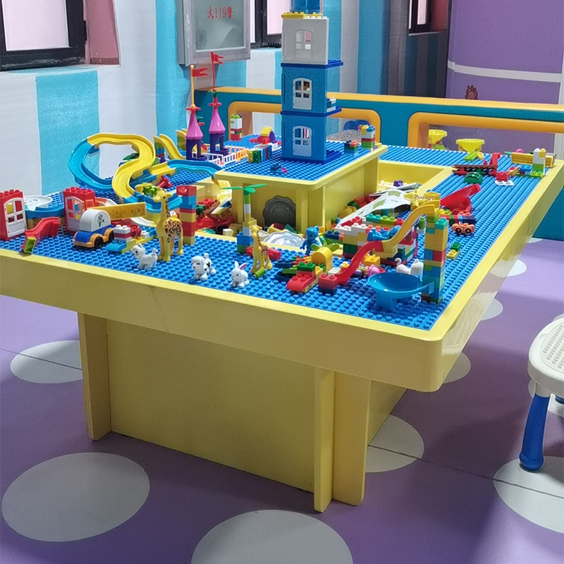 Children's Multifunctional Groove Building Block Table, Large-Sized High-End Space Toy Sand Table, Building Block Table for Commercial Use