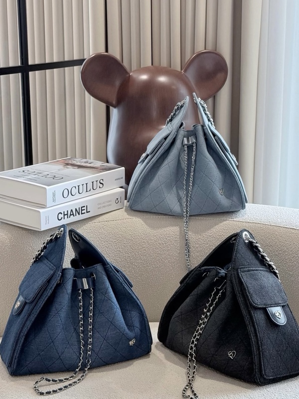 Thailand Ponypony Chanel-Style De-Co Versatile Chain Shoulder Bag Denim Bag Mini/Large Thailand Ponypony Chanel-Style De-Co Versatile Chain Shoulder Bag Denim Bag Mini/Large