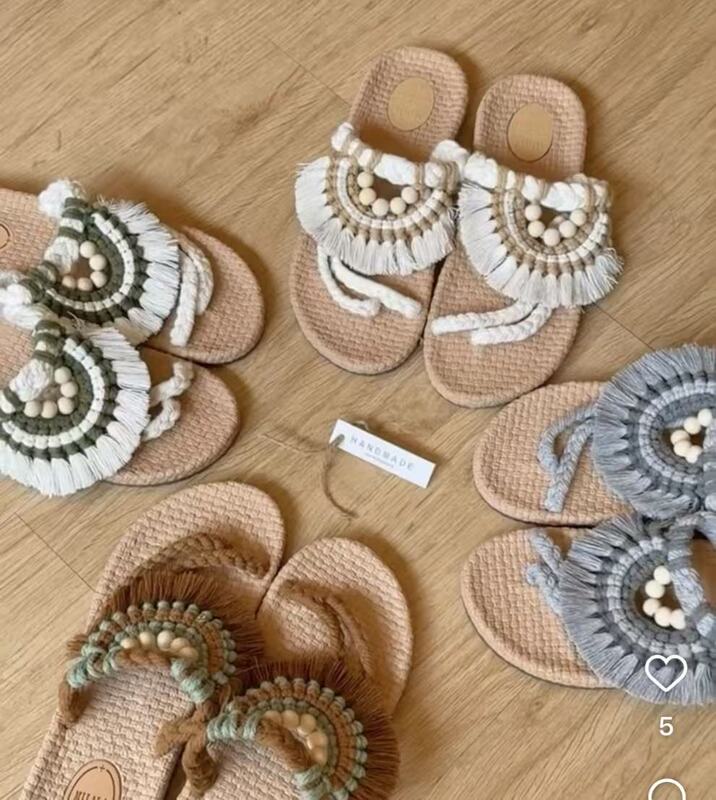 Thai Brand Milala Handmade Straw Shoes, Non-Slip and Waterproof Straw Sandals, Outdoor Slippers, DIY Slippers