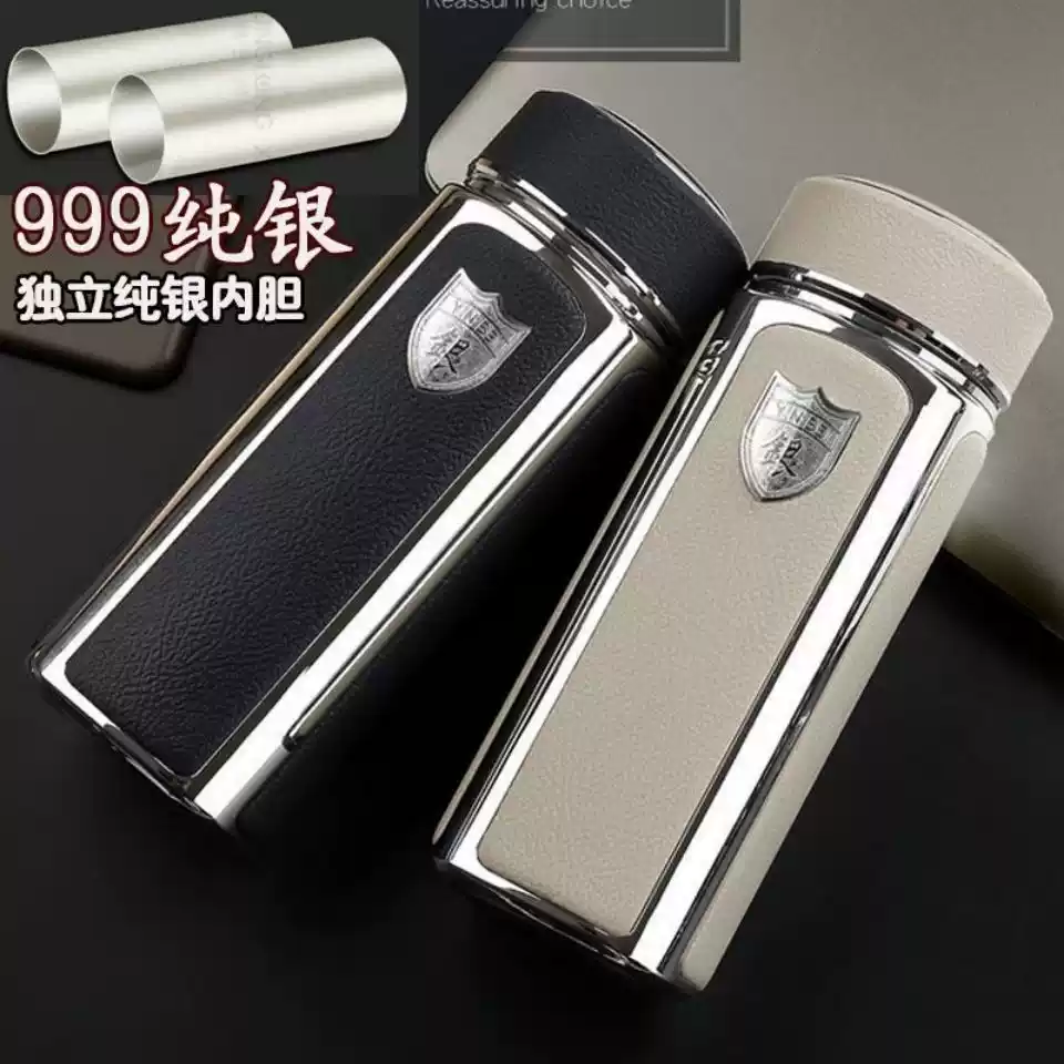 S999純銀內膽中式保溫杯雪花銀水杯銀匠品牌401至500毫升