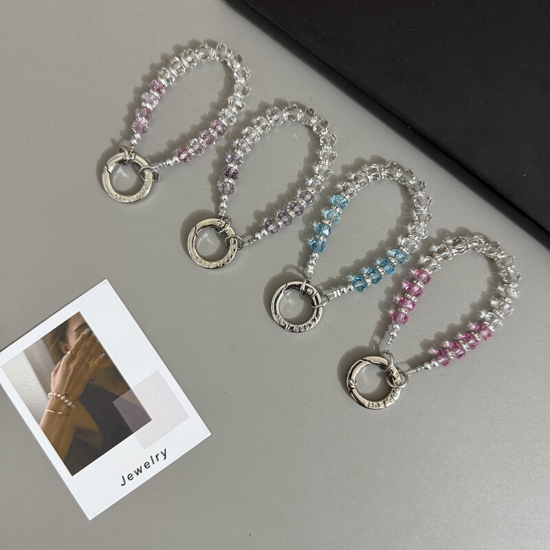 Gif Korean-Style Crystal Rhinestone Beaded Chain, Sparkling Diamond Phone Chain, Keychain Hanging Chain Suitable for Phone Cases and Bag Accessories
