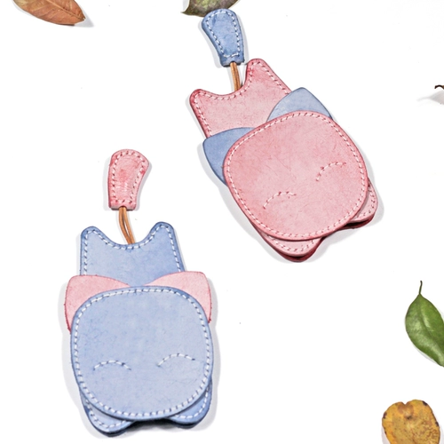 Ключница, милая вместительная и большая универсальная сумка через плечо, замок, «сделай сам», кот, из натуральной кожи, популярно в интернете