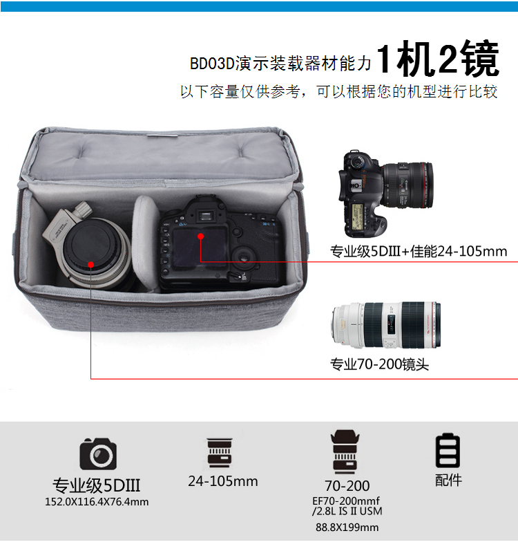 Nhiếp ảnh túi DSLR Phụ kiện kỹ thuật số túi lưu trữ túi dung lượng lớn máy ảnh vai túi 20 inch