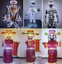 Bar glowing clothes COS stage glowing wine suit space astronaut teleportation suit doll God of Wealth doll