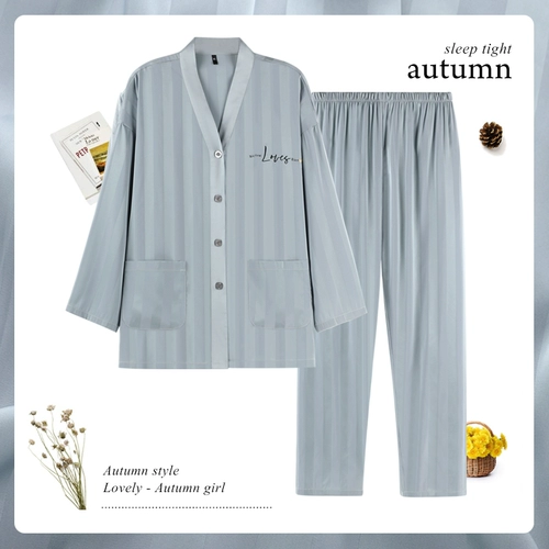 Демисезонная пижама, шелковый высококлассный лонгслив, комплект, 2024 года
