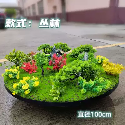 Miniature Landscape Table set flower table middle turntable flower bonsai jungle hotel large round table decoration flower arrangement