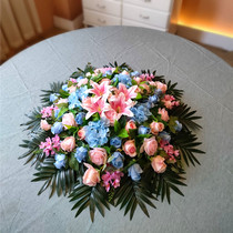 High-end simulation Flower Hotel Hotel Hotel private room round table electric turntable on the silk flower meal flower decoration decoration flower fake flower