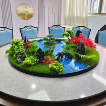 Flowers in the middle of the dining table hotel restaurant decorations restaurant crafts large round table centerpieces miniature landscape trees