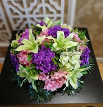 Round table turntable simulation Flower Hotel simulation flower fake flower large electric table flower setting flower table flower restaurant table flower art