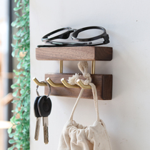 Black Walnut Creative Hanging Handle Hook Handle Handle Gallery Accessories Door-free Punch Wall-free Key Frame
