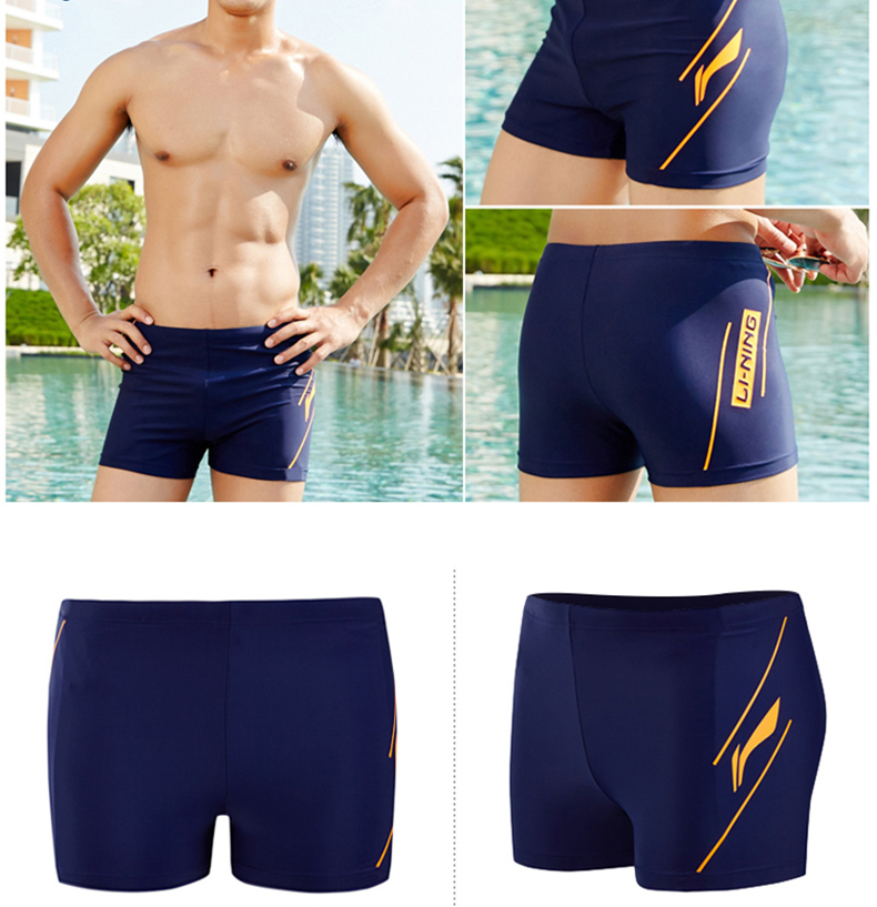 Li Ning quần bơi nam quần boxer quần bơi nam mô hình thời trang quần đi biển mùa xuân nóng thiết bị bơi chuyên nghiệp quần bơi đi biển nam