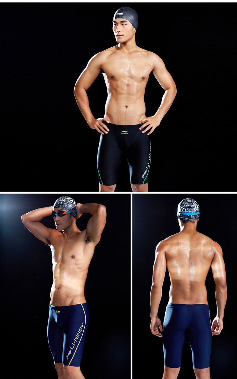 Quần bơi nam Li Ning quần boxer nam năm điểm quần bơi thời trang Quần áo nhanh khô chuyên nghiệp nam size lớn tắm nước nóng phù hợp với đồ bơi quần tắm biển nam