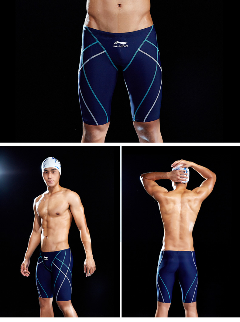 Quần bơi nam Li Ning quần boxer nam năm điểm quần bơi thời trang Quần áo nhanh khô chuyên nghiệp nam size lớn tắm nước nóng phù hợp với đồ bơi quần tắm biển nam