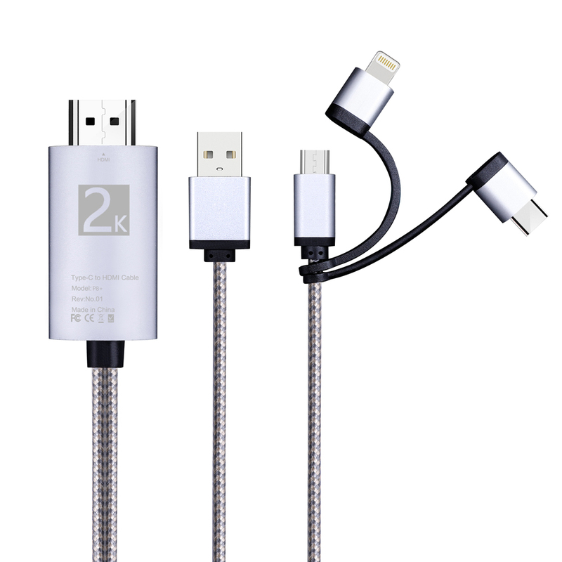 Apple Android Type-C Three-In-One Adapter HDMI High-Definition Audio and Video Cable 1080P Plug-And-Play Data Cable