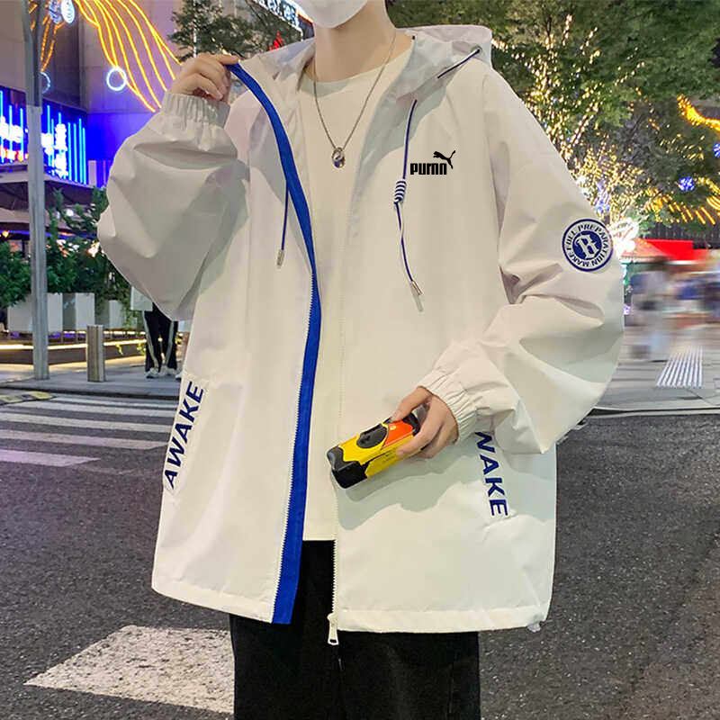 Outlet Store Men's Jacket 2026 Autumn and Winter Trendy Brand Loose Casual Jacket Youth Windproof Hooded Windbreaker