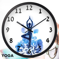 Gym Yoga studio Health studio Practice room Zen Decorative art Wall clock Silent creative large clock