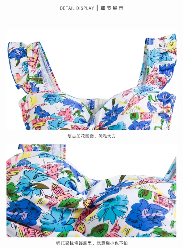 Heatwave sóng nhiệt sức sống mới giảm béo in một mảnh bìa bụng bảo thủ kiểu váy áo tắm kích thước lớn nữ 82690 - Bộ đồ bơi One Piece