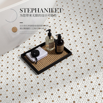 Natural Stone Marble Mosaic Metal Parquet Background Wall Kitchen Tile style Fancy Brick Light Lavish Tile Sheet