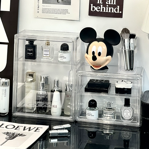 Прозрачные настольные духи, косметическая коробка для хранения для ухода за кожей, туалетный столик, помада