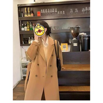 Internet celebrity hot style 2023 classic double-sided wool coat long korean style loose casual 8 woolen coat