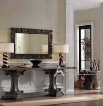 European and American style retro style fireplace mirror Xuanguan mirror Dressing Mirror Bathroom Mirror Villa Clubhouse hotel-like room hanging mirror