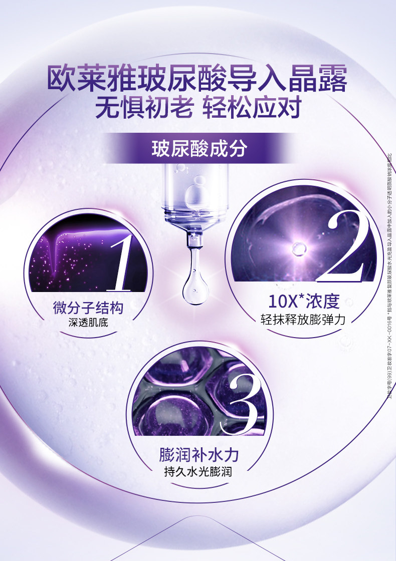 Лосьон/лосьон 欧莱雅复颜玻尿酸水光充盈导入晶露紧致肌肤滋润修护精华水 L'oreal