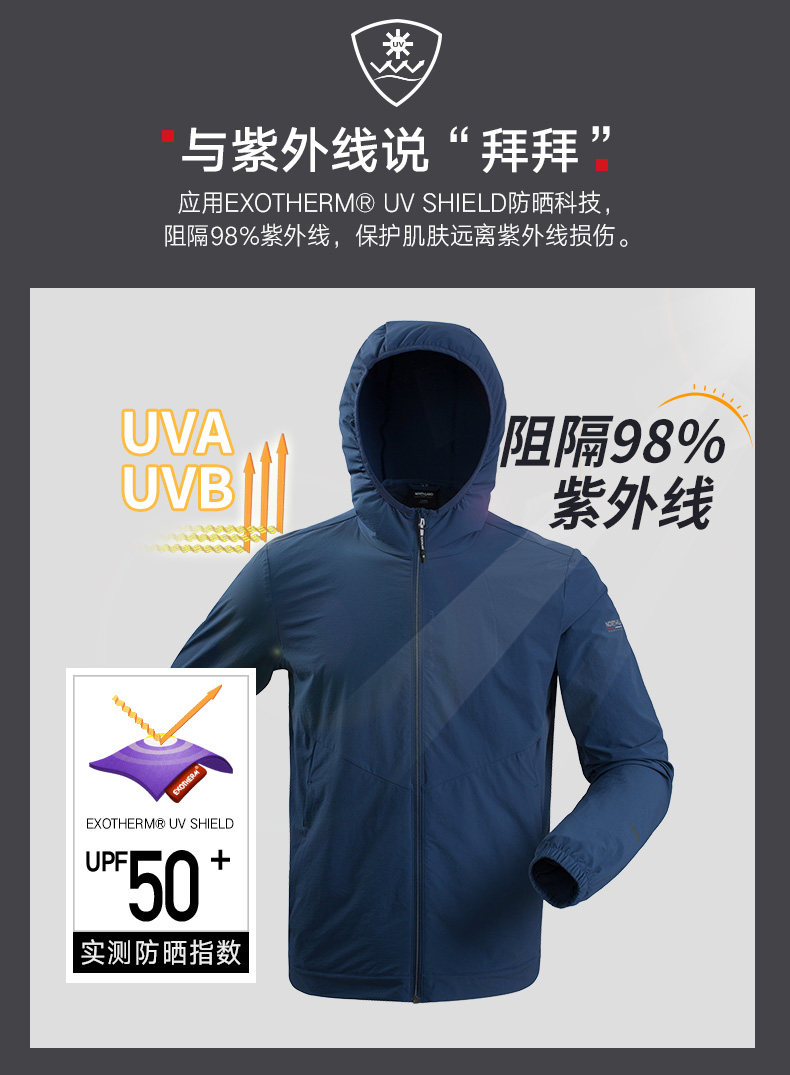 诺诗兰 男女款 阿尔金弹力外套 防晒防泼水 UPF50+ 图3