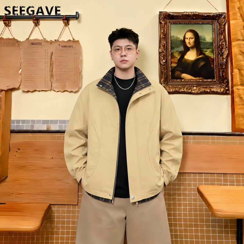 Fat Guy Fashion 150kg Fake Two-Piece Jacket for Men, Autumn and Winter, Cool and Casual, Plus-Size Men's Reversible Fleece-Lined Coat