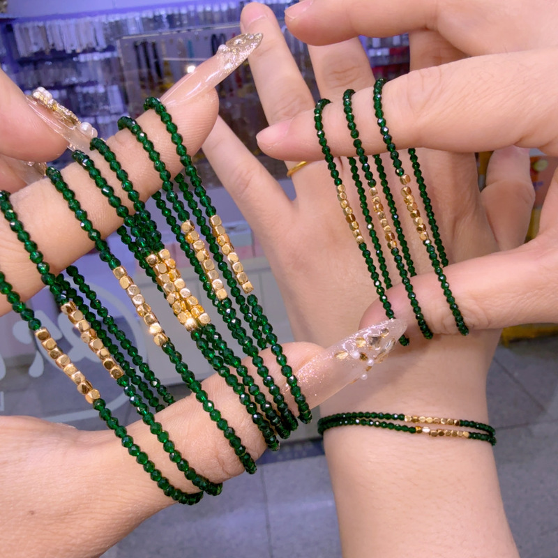 Original Design Emerald Mini Crystal Bracelet That Brings Wealth from All Directions
