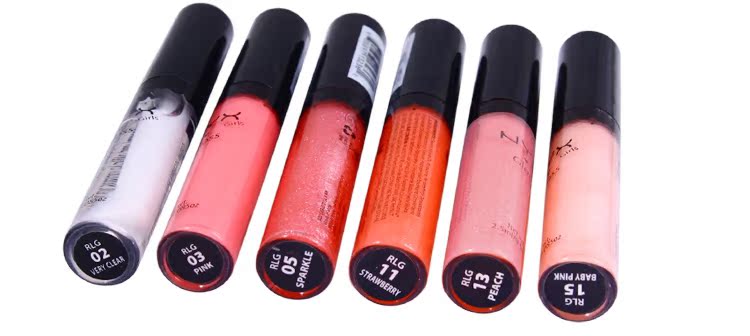 Mỹ trực tiếp NYX ống tròn son bóng cô gái ngọt ngào son bóng màu hồng cam màu hồng trong suốt trang điểm 	son bóng l.a color	