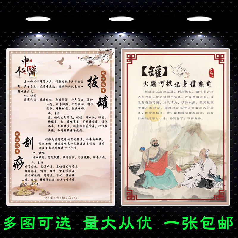 Schematic diagram of scraping and cupping for traditional Chinese medicine